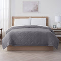 Serta Supersoft Washed Cooling Blanket, Dark Grey, Twin
