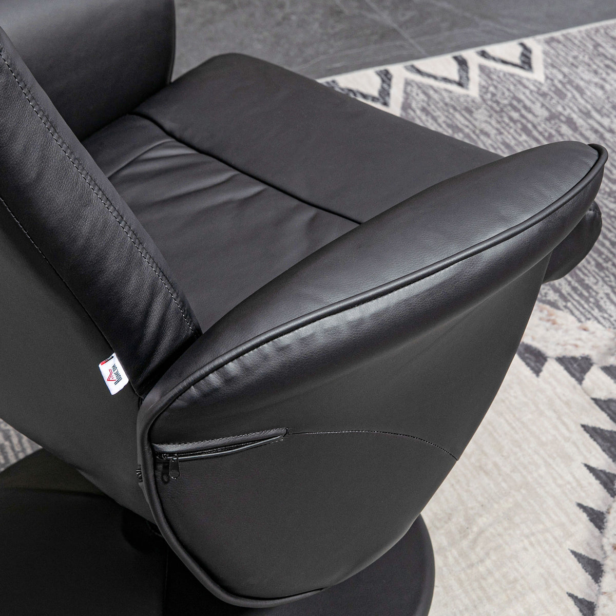 HOMCOM 2-teiliges Sessel-Set Sessel mit Fußhocker Relaxsessel mit Fußhocker, höhenverstellbar, neigbare Rückenlehne, Schwarz