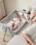 Night Cat Bedside Bassinet — Secure Newborn Sleeper with 4-Point Auto-Lock System & Adjustable Height