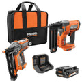 RIDGID 18V Brushless Cordless Nailer Combo Kit – Brad and Finish Nailers, Dual Batteries, Fast Charger, and Pro-Grade Build Quality