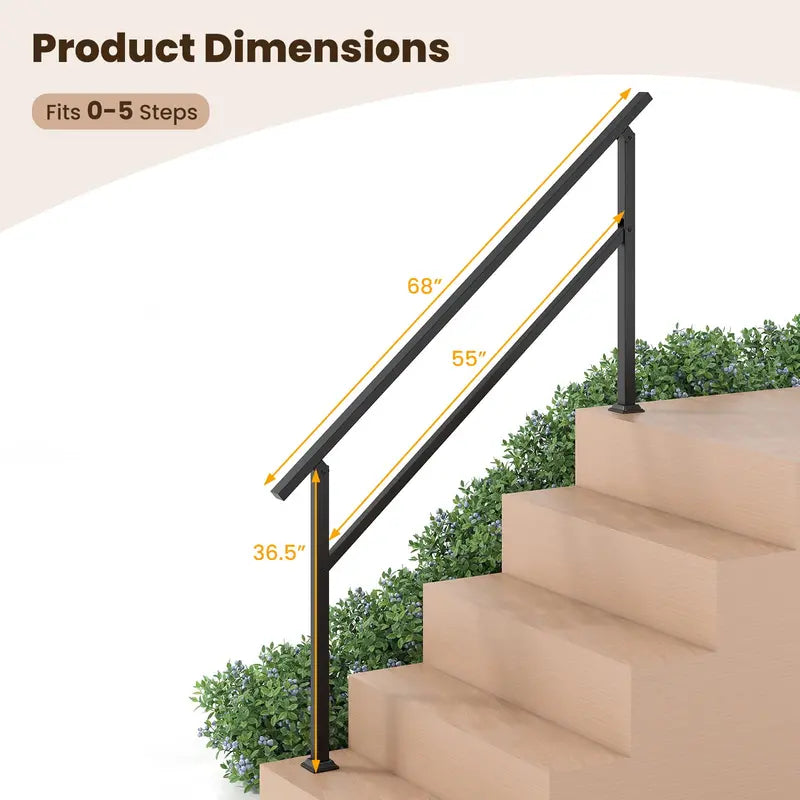 Outdoor Step Handrail Kit for 0–5 Steps