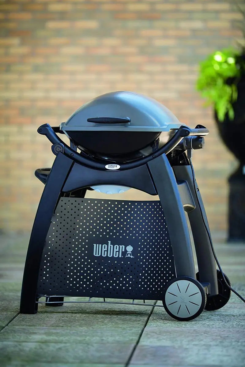 Weber Q 6525 Grill Cart – Compatible with Q 2000 Series Portable Gas & Electric Grills, Sleek Black Finish