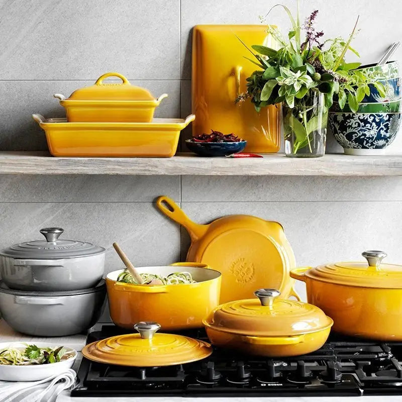 Premium 20-Piece Cast Iron Cookware Collection Including Skillet and Lidded Saucepan