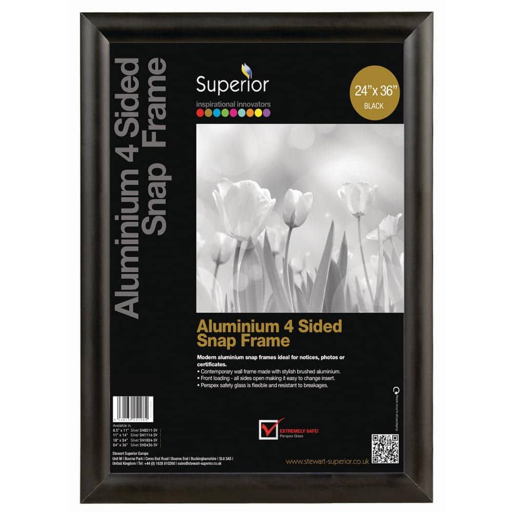 Seco SN2436Black Black Aluminum Front-Load Easy-Open Snap 24-Inch x 36-Inch Poster/Picture Frame