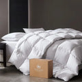 Pacific Coast Goose Feather Down Comforter – Queen Size | 100% Cotton Hypoallergenic Duvet Insert with 8 Corner & Center Loops, All-Season Luxury Hotel-Grade Softness