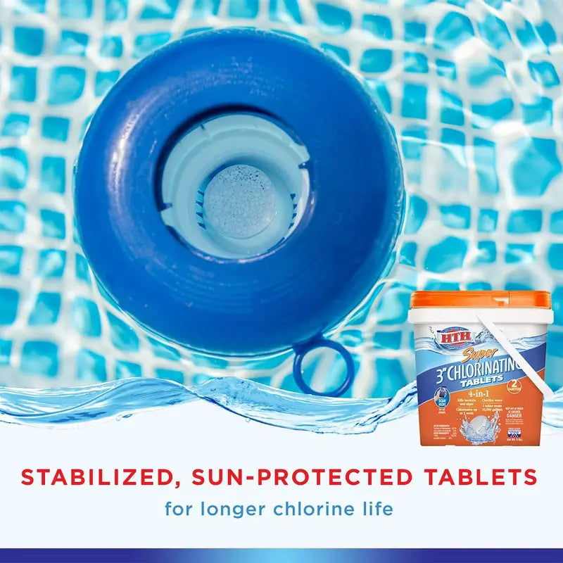 HTH Super 3-Inch Chlorinating Tablets – 25 lb Pool Sanitizing Pack