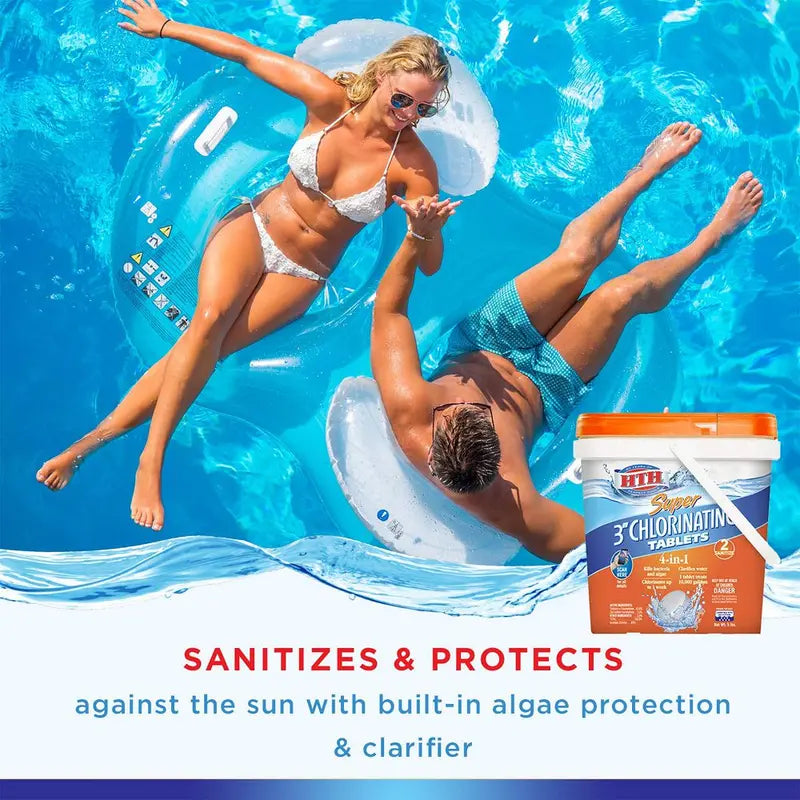 HTH Super 3-Inch Chlorinating Tablets – 25 lb Pool Sanitizing Pack