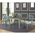 Roundhill Prato 5-Piece Dining Set – Crossback Chairs & Wooden Table