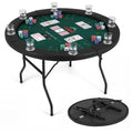 Round 48-Inch Texas Hold'em Casino Table for Leisure Play – 8-Player Setup, Metal Frame