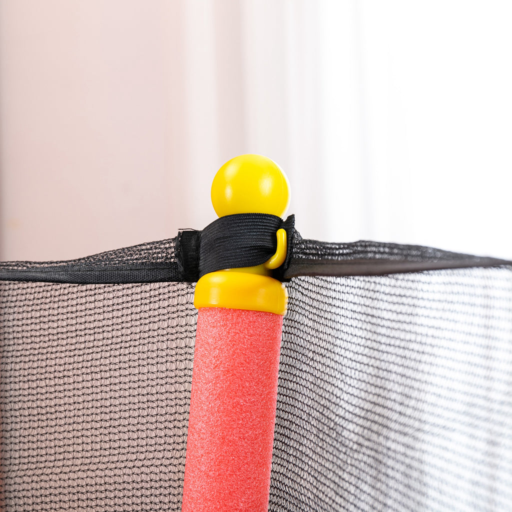 HOMCOM Kindertrampolin, Sicherheitsnetz, Gittertür, Metallrahmen, Ø163,5x163,5 cm, Rot