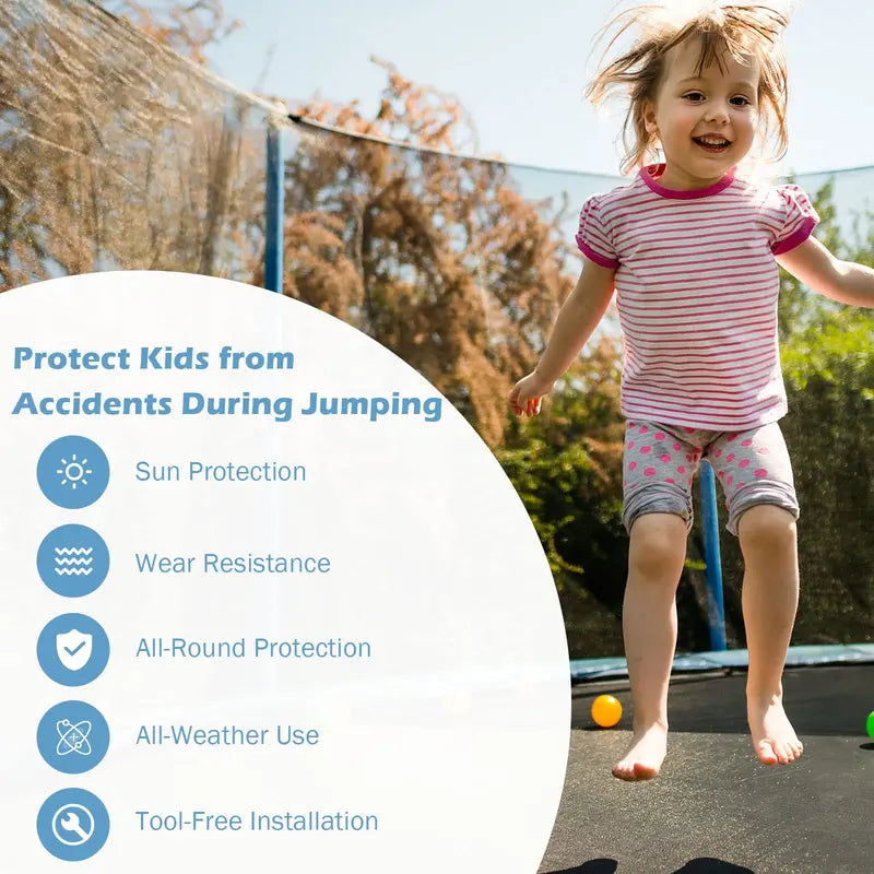 Weatherproof Replacement Trampoline Net for 8–16FT Round Models