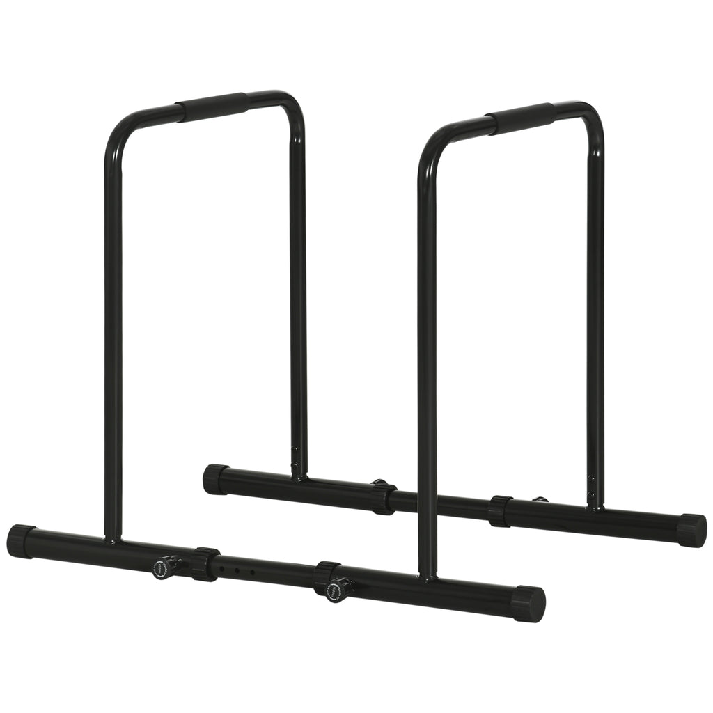 SPORTNOW Dip Bar aus verstellbarem Stahl mit 6 verstellbaren Längen, 90-102x65x80-90 cm, Schwarz