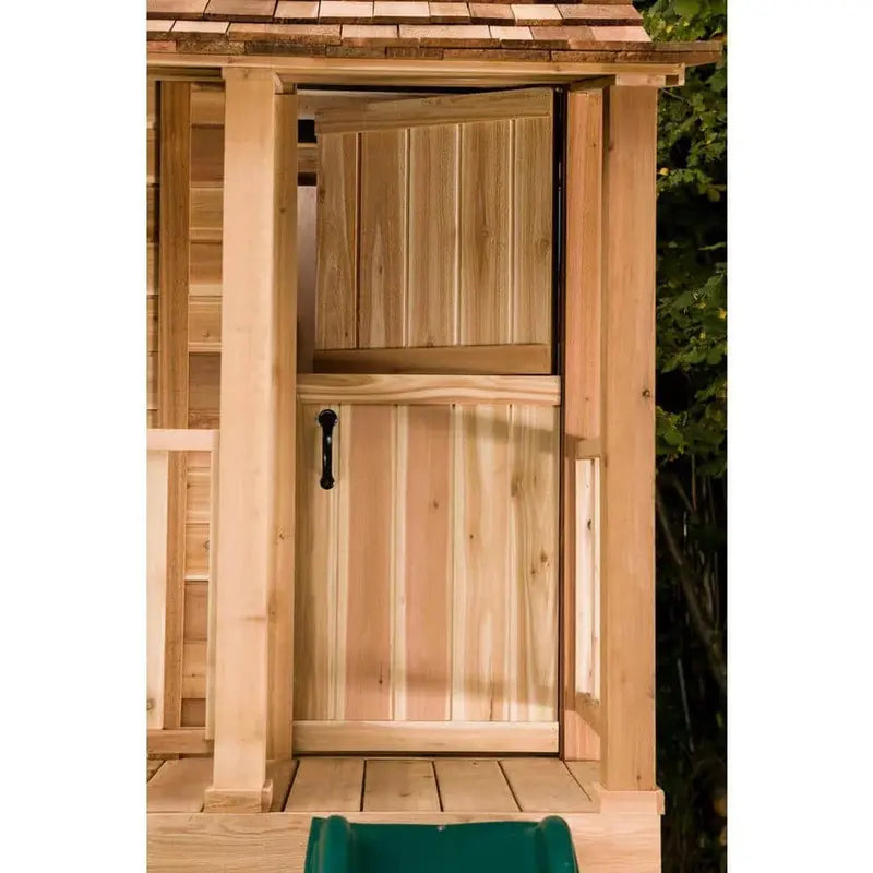 Outdoor Living Today Little Squirt Cedar Playhouse – 6-Foot Structure with Dutch Door & Windows