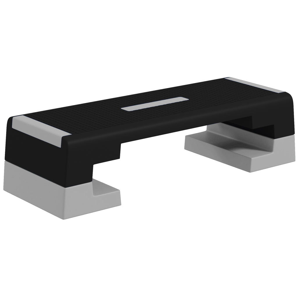 SPORTNOW Stepper mit Höhenverstellung, abnehmbaren Stufen und rutschfester Basis, aus ABS, 97x36x15/20/25 cm, Grau