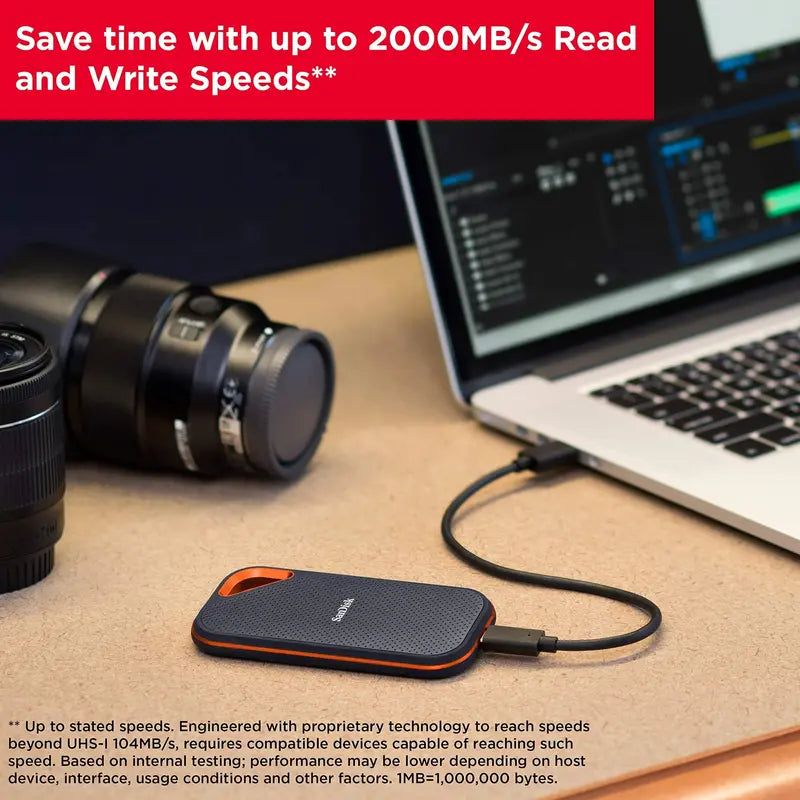 SanDisk 1TB Extreme PRO Portable SSD – Up to 2000 MB/s Transfer Speed