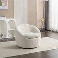 Modern Swivel Barrel Chair with 360° Rotation and Textured Bouclé Upholstery