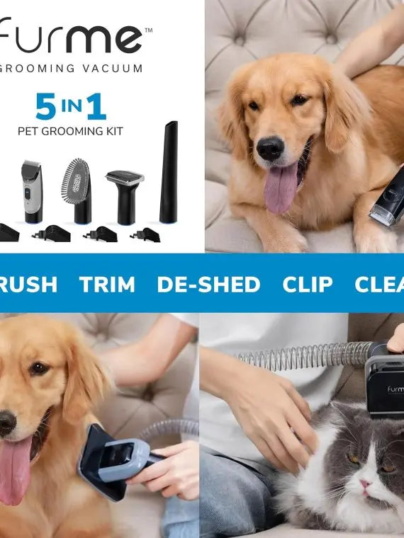 Professional Plus Pet Grooming Vacuum Kit – 5 Tools, 2L Canister, Suitable for All Pets