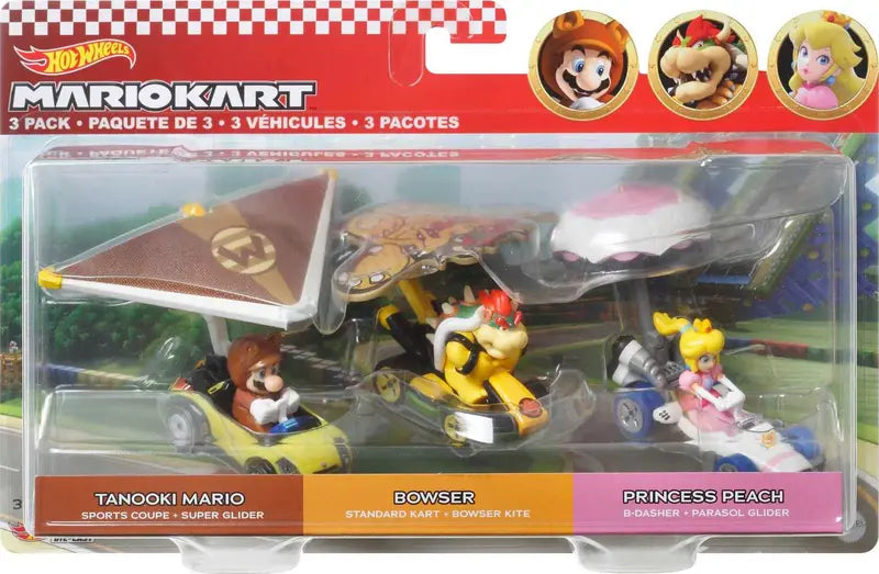 Hot Wheels Super Mario Character Car 3-Pack Collection