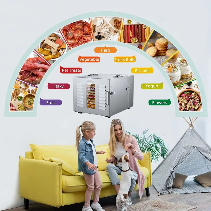 Septree Commercial Food Dehydrator – 10-Tray Capacity, Precise Temperature Control