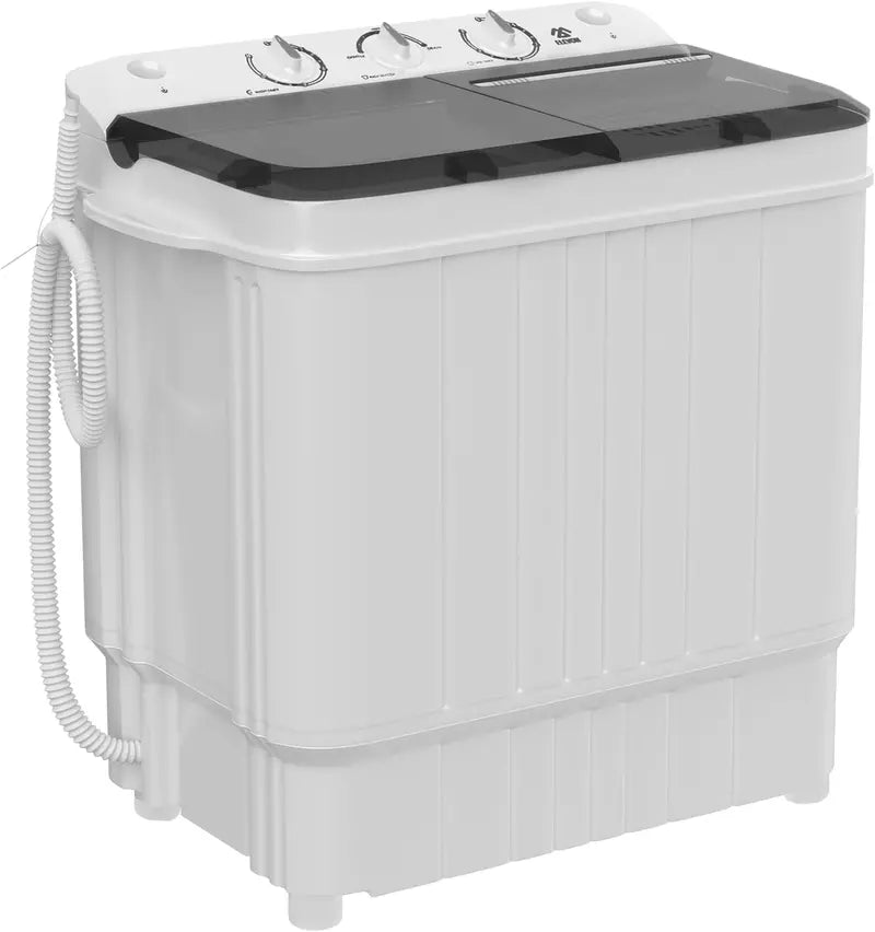 Portable Washing Machine – Twin Tub 17.6lbs, 11lbs Washer & 6.6lbs Spinner with Drain Pump for Apartments, Dorms, RVs
