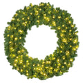 Red Sleigh 30" Prelit LED Sequoia Fir Commercial-Grade Traditional Christmas Wreath Warm White LED Lights