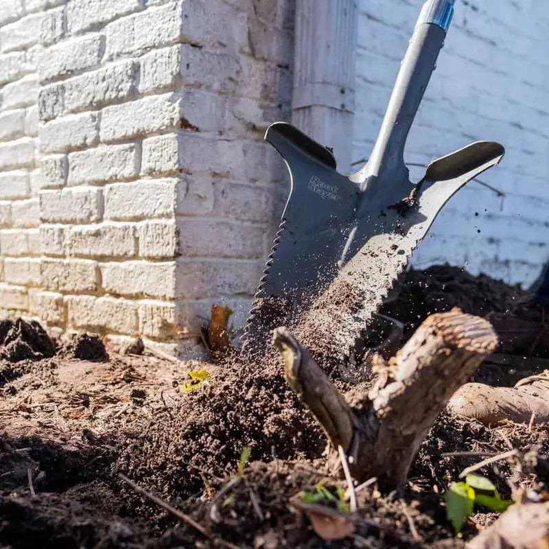 Radius Garden Root Slayer XL Shovel, 57.5 in, Carbon Steel Blade, Fiberglass Handle, Heavy-Duty Gardening Tool