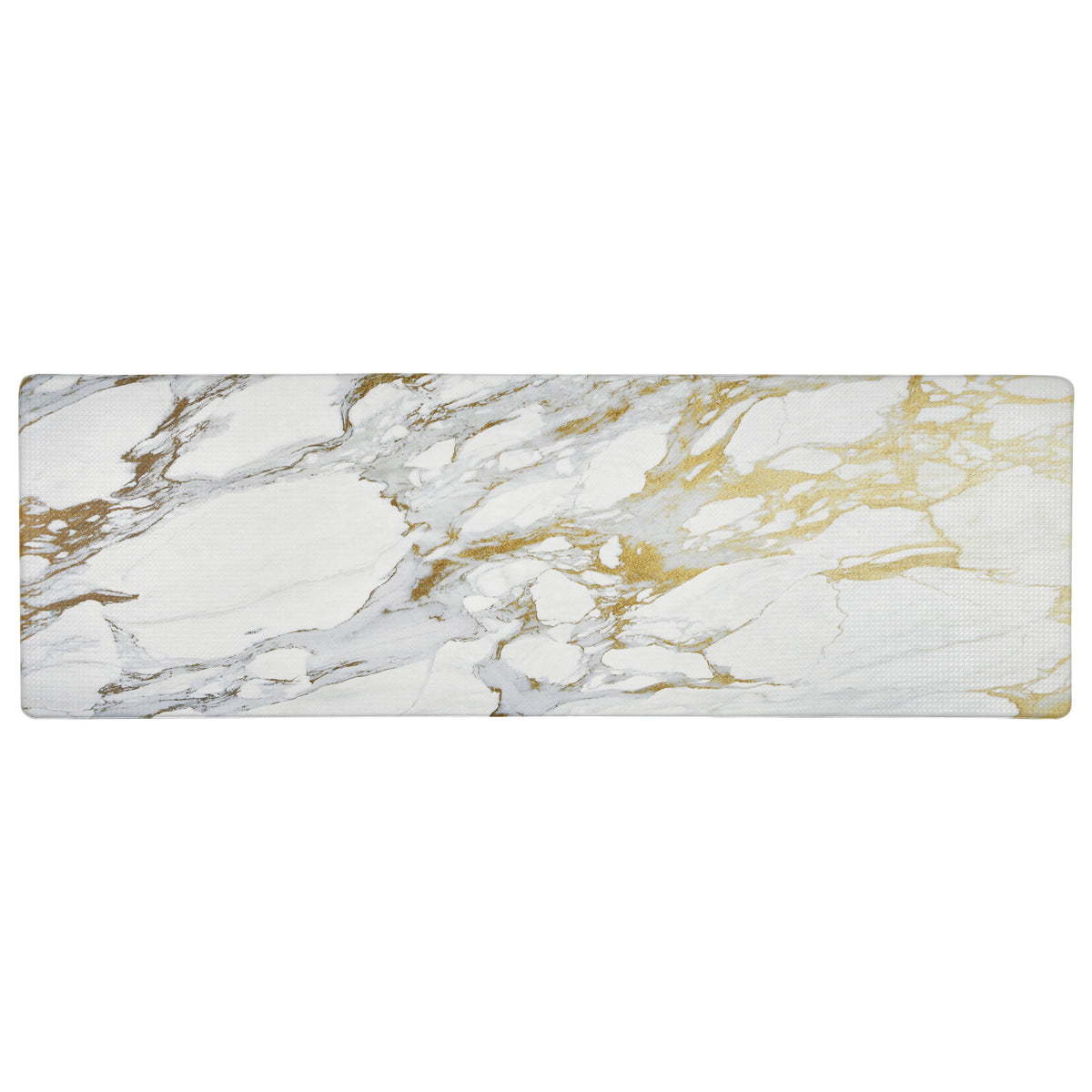 Sohome Cozy Living Modern Marble Runner Anti-Fatigue Kitchen Mat, Gold/White, 17.5"x55"