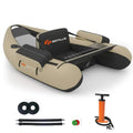 Inflatable Fishing Float Tube with Waterproof Storage Compartments