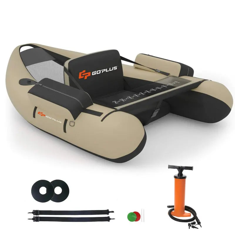 Inflatable Fishing Float Tube with Waterproof Storage Compartments