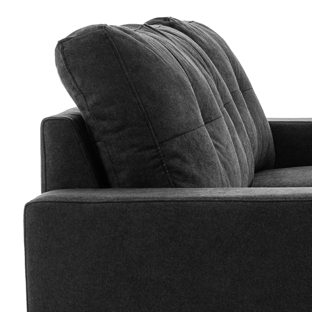 HOMCOM 3-Sitzer-Sofa Sofa Couch Ecksofa, mit Chaiselongue, Knopfheftung, 193 x136 x 85 cm, Schwarz