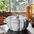 Staub Cast Iron Pumpkin Cocotte, 3.5-Quart, White