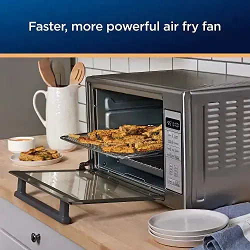 Oster Extra-Large 10-in-1 Air Fryer Oven — Fits Two 14-Inch Pizzas, Stainless Finish, Ideal for Entertaining