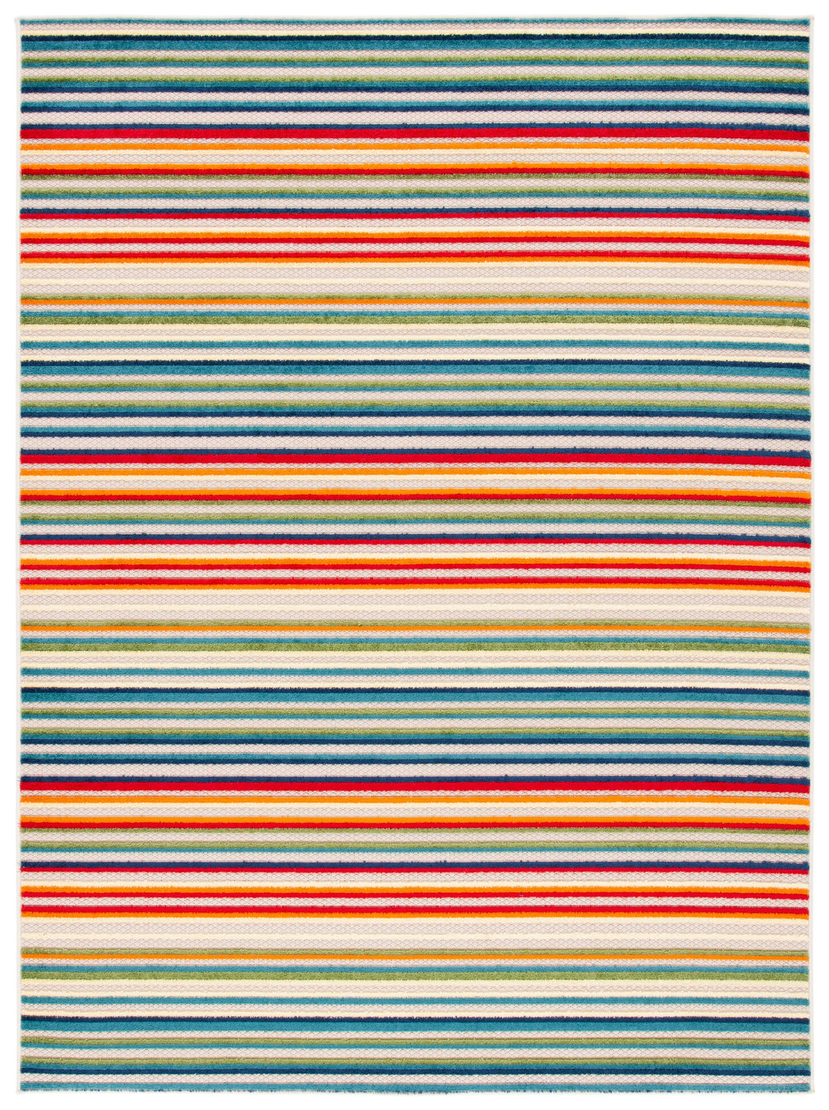 Safavieh Outdoor CBN323A Cabana Collection Ivory / Green Rug - 6' 7" x 9'