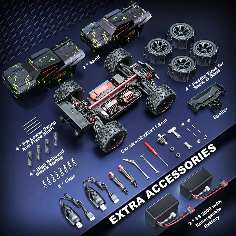 WIAORCHI 1/16 Scale Brushless RTR RC Car – 42 mph High-Speed Off-Road Vehicle with Dual Batteries