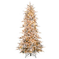 Pre-Lit Flocked Christmas Tree with Traditional Warm-White Incandescent Bulbs