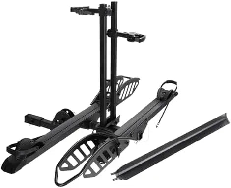 Young Electric 2-Bike Rack Mate R with Ramp for 2″ Receiver, 200 Lbs Capacity, Fits E-Bikes & Fat Tires