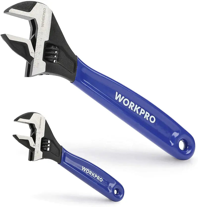 WORKPRO Adjustable Wrench Set – 2-Piece Professional Tool Kit for Home, Garage & Workshop Use