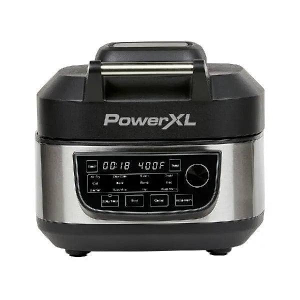 PowerXL Grill & Air Fryer Combo Plus – 12-in-1 Indoor Cooker with 6-Qt Capacity, 1550W Power, and Stainless Steel Housing