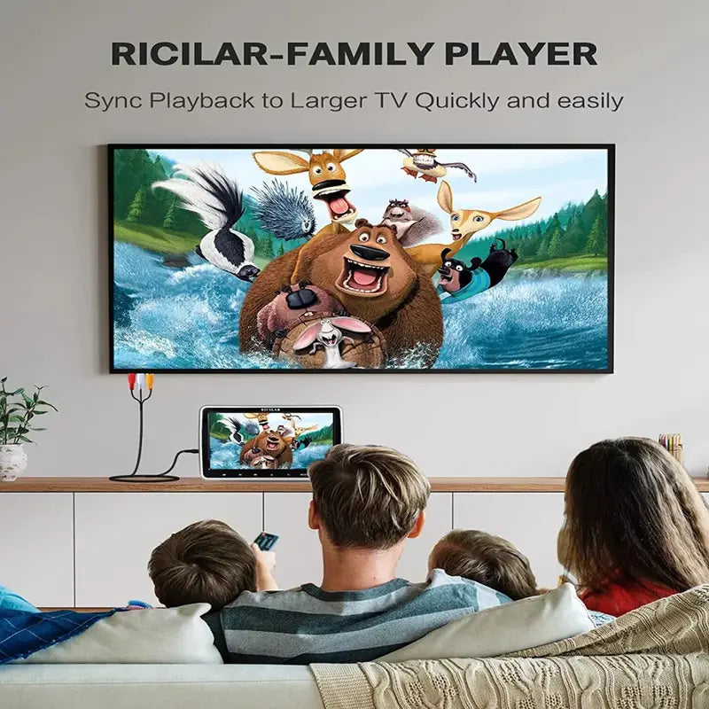 RICILAR Premium 10.5  Dual Screen Portable DVD Player for Car, Black ( 2 x DVD Player .Non-built-in battery )