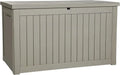YITAHOME XXL 230 Gallon Lockable Outdoor Storage Deck Box, Resin, Grayish-White, for Patio Furniture & Garden Tools
