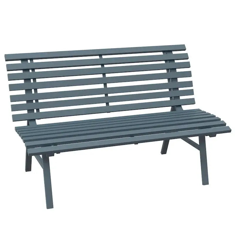 Outsunny 48.5-Inch Aluminum Garden Bench – Lightweight, Slatted Patio Seating for Outdoor Spaces