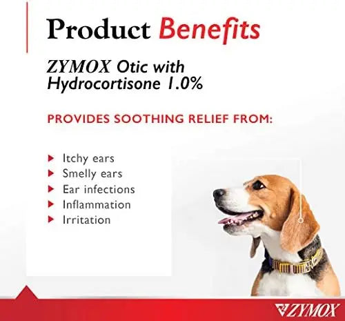 Zymox 1% Hydrocortisone Otic Solution for Dogs & Cats – 8oz Ear Infection Relief
