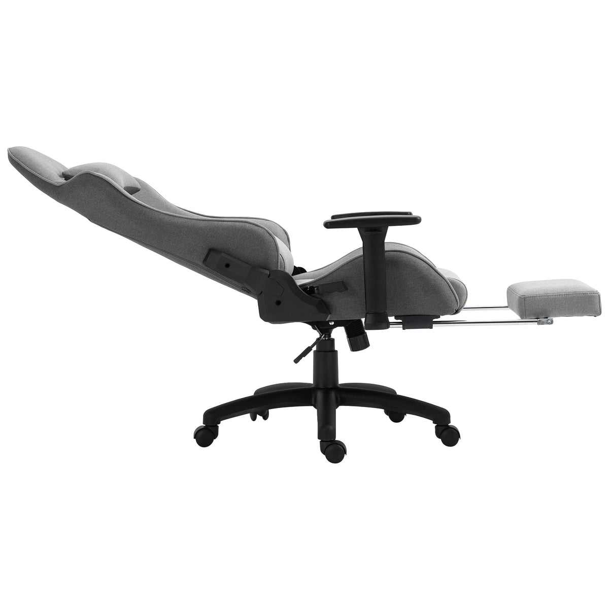 Vinsetto Bürostuhl Computerstuhl Drehstuhl mit abnehmbarem Kopf- und Lendenkissen Wippenfunktion ergonomischer Schreibtischstuhl drehbar höhenverstellbar mit Fußstütze PP Grau 73x57x127-135 cm
