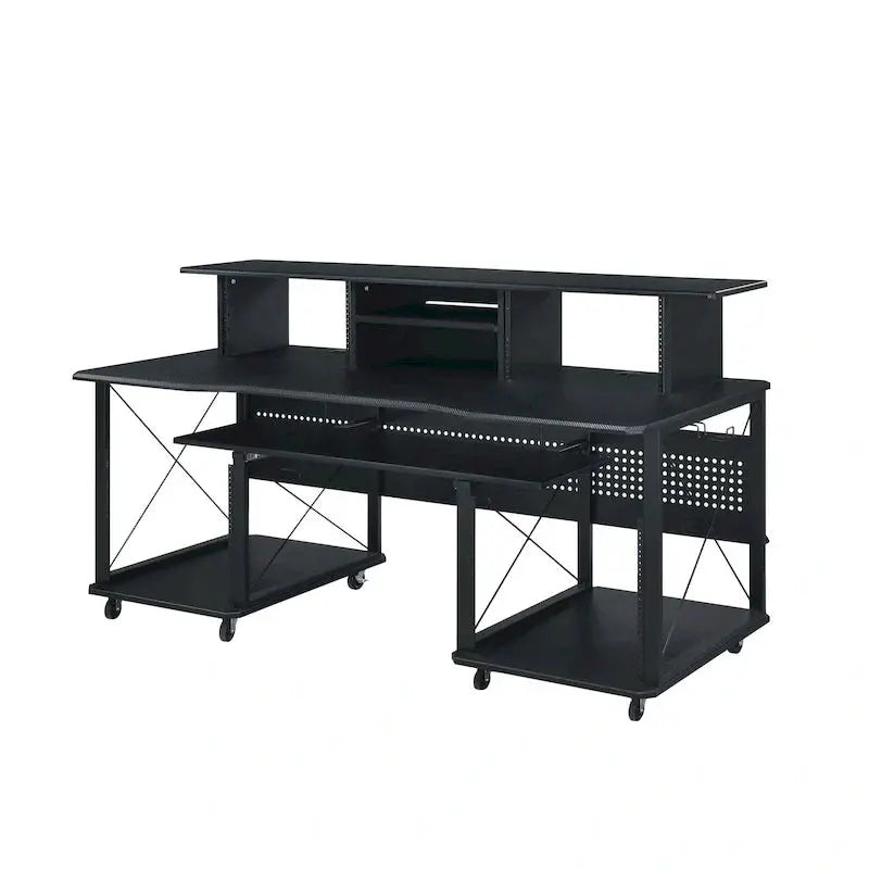 Mobile Rectangular Music Desk – 8 Swivel Casters + Dedicated Keyboard Tray