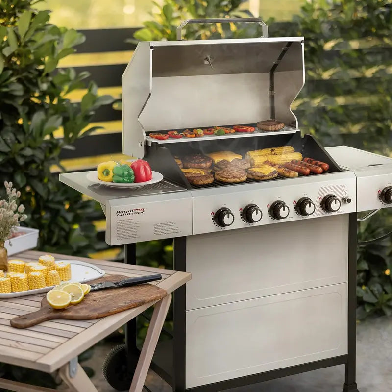 Royal Gourmet GA5401T 5-Burner Propane Grill – Stainless Steel with Side Burner