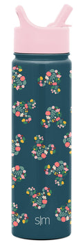 Simple Modern Disney Water Bottle with Straw Lid Insulated Stainless Steel Thermos | Leak Proof Flask | Summit | 22oz Mickey Mouse Floral Riptide