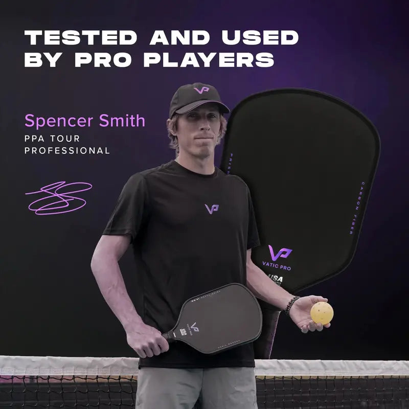 Vatic Pro Prism Carbon Fiber Pickleball Paddle 16mm – Foam Edge, Enhanced Durability, USAPA Approved
