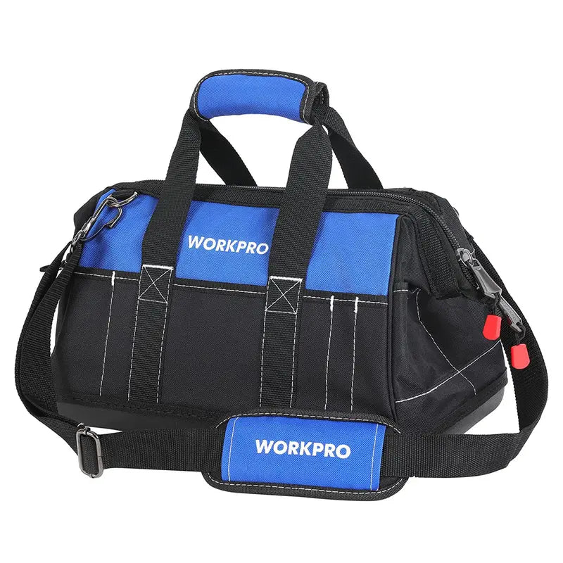 WORKPRO 16″ Wide-Mouth Waterproof Tool Bag – Molded Base for Stability & Durability
