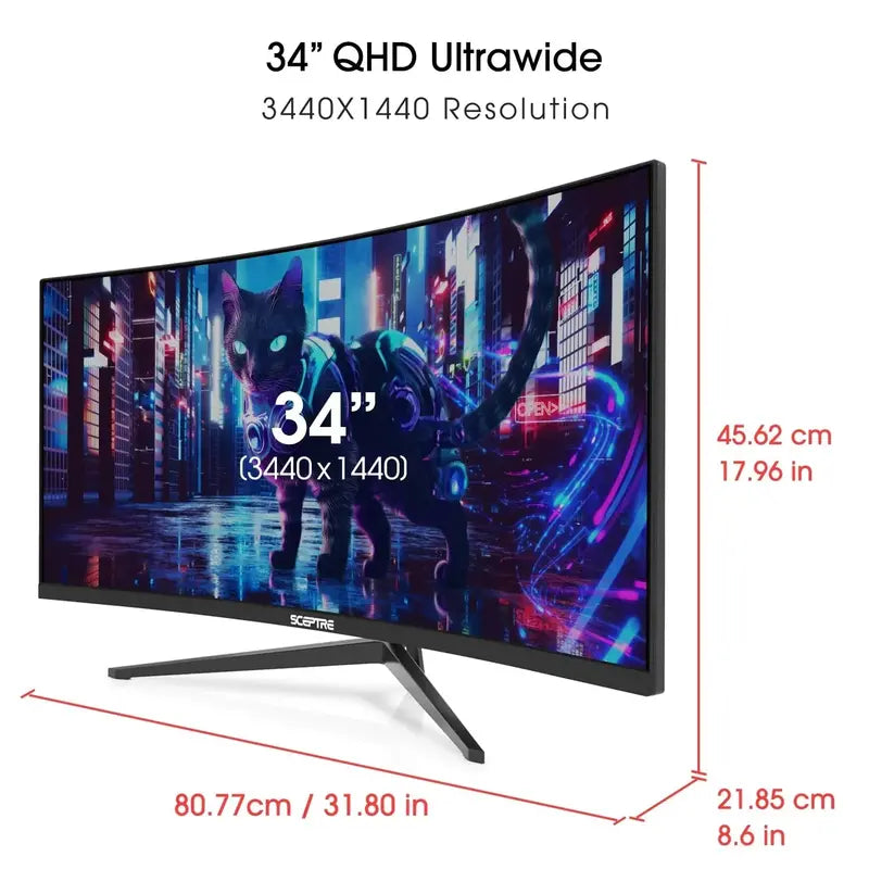 Sceptre 34-Inch Ultrawide WQHD Gaming Monitor – 165Hz Refresh Rate, Curved Design