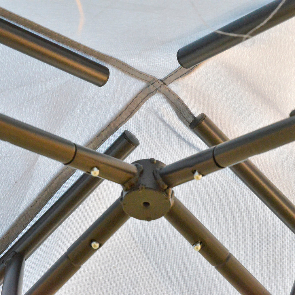 Outsunny Pavillon mit Doppeldach, 3x2 m Wasserdicht Stabil Winterfest Gartenpavillon mit Moskitonetz, Seitenteile, Garten-Pavillon aus Metall, für Garten, Terrasse, Hellgrau
